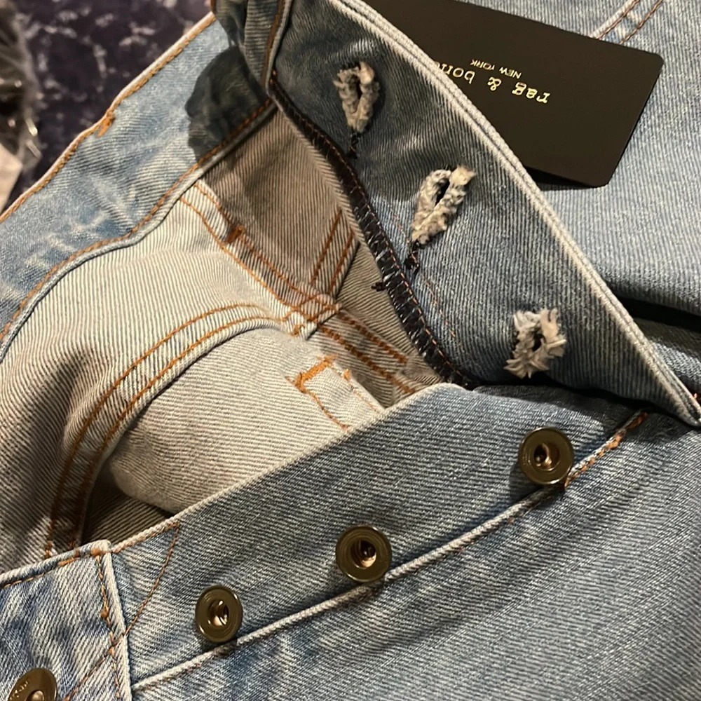 🎉sale🎉NWT Rag &bone Relaxed Fit2 Indigo Authentic Stretch buttonfly Jean-31x32 - Picture 6 of 12
